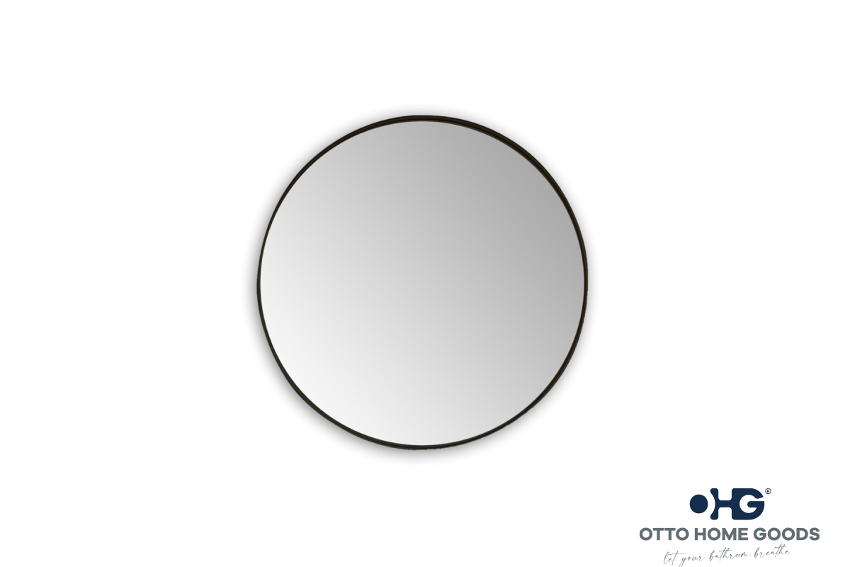 24 Round Black Mirror