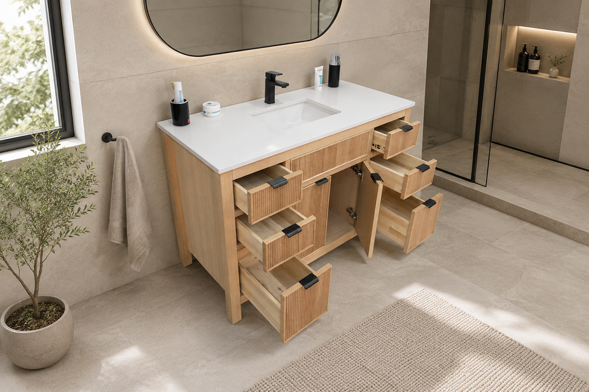 Catalina Natural OAK 48 Bathroom Cabinet