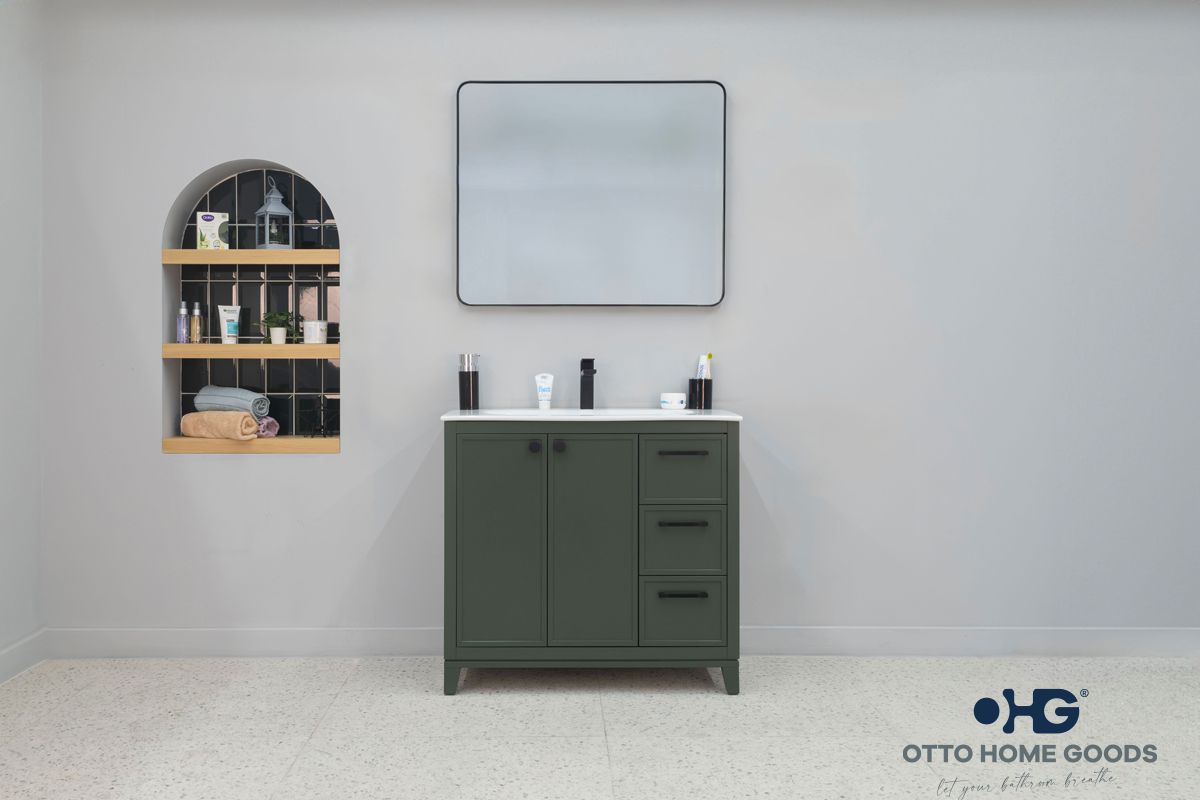 Frame Pine Green 36 Bathroom Cabinet