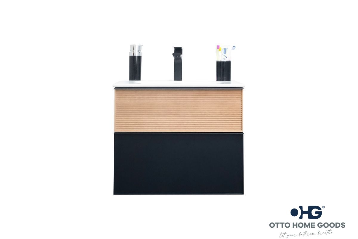 Ravello Natural Black 30 Bathroom Cabinet