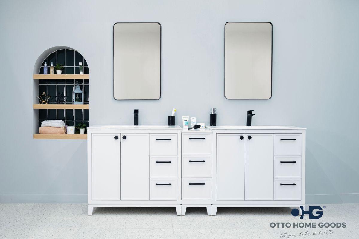 Frame White 84 Bathroom Cabinet