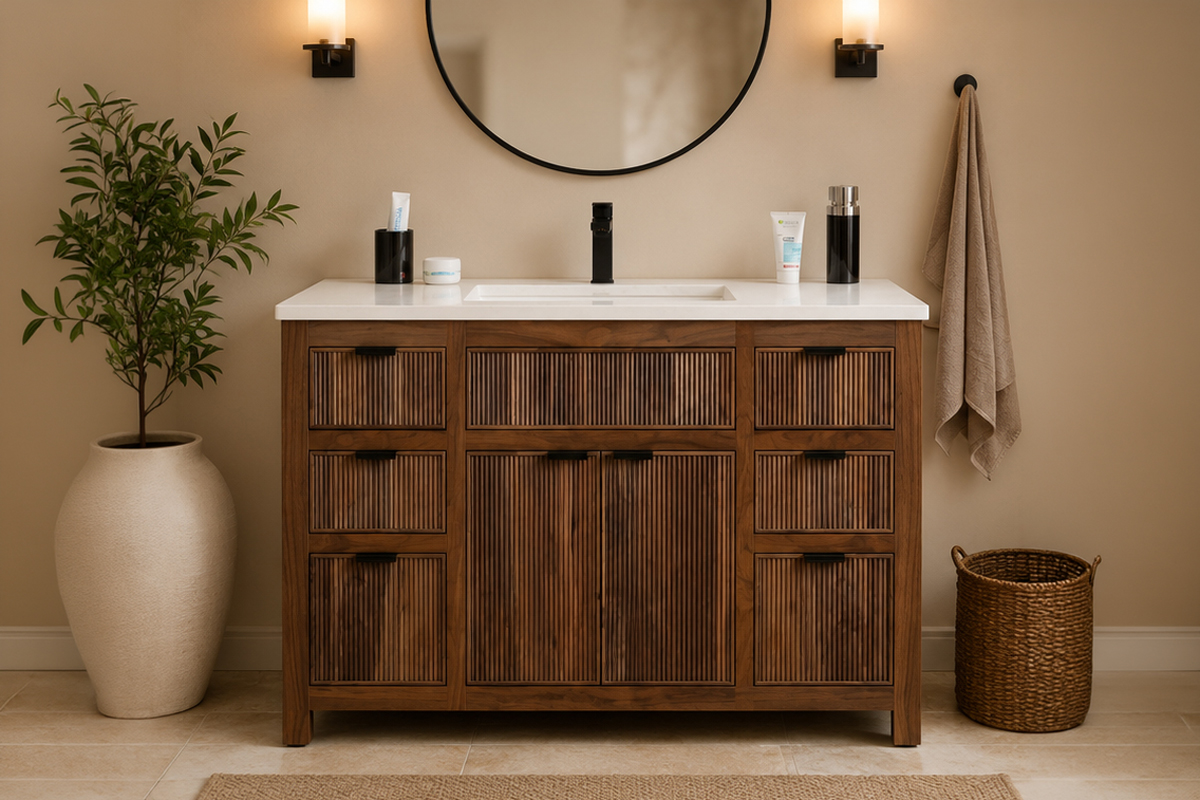 Catalina Walnut 48 Bathroom Cabinet