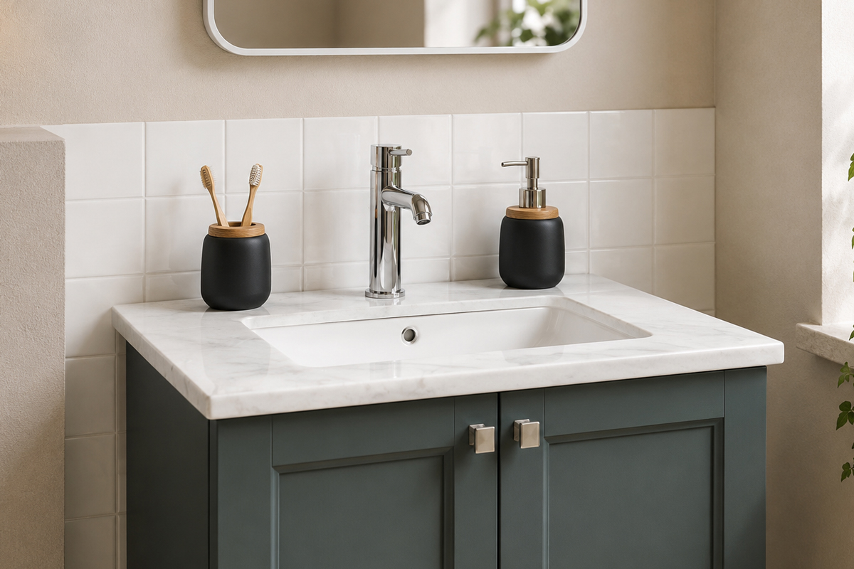 Isabel 24 Forest Green Bathroom Cabinet