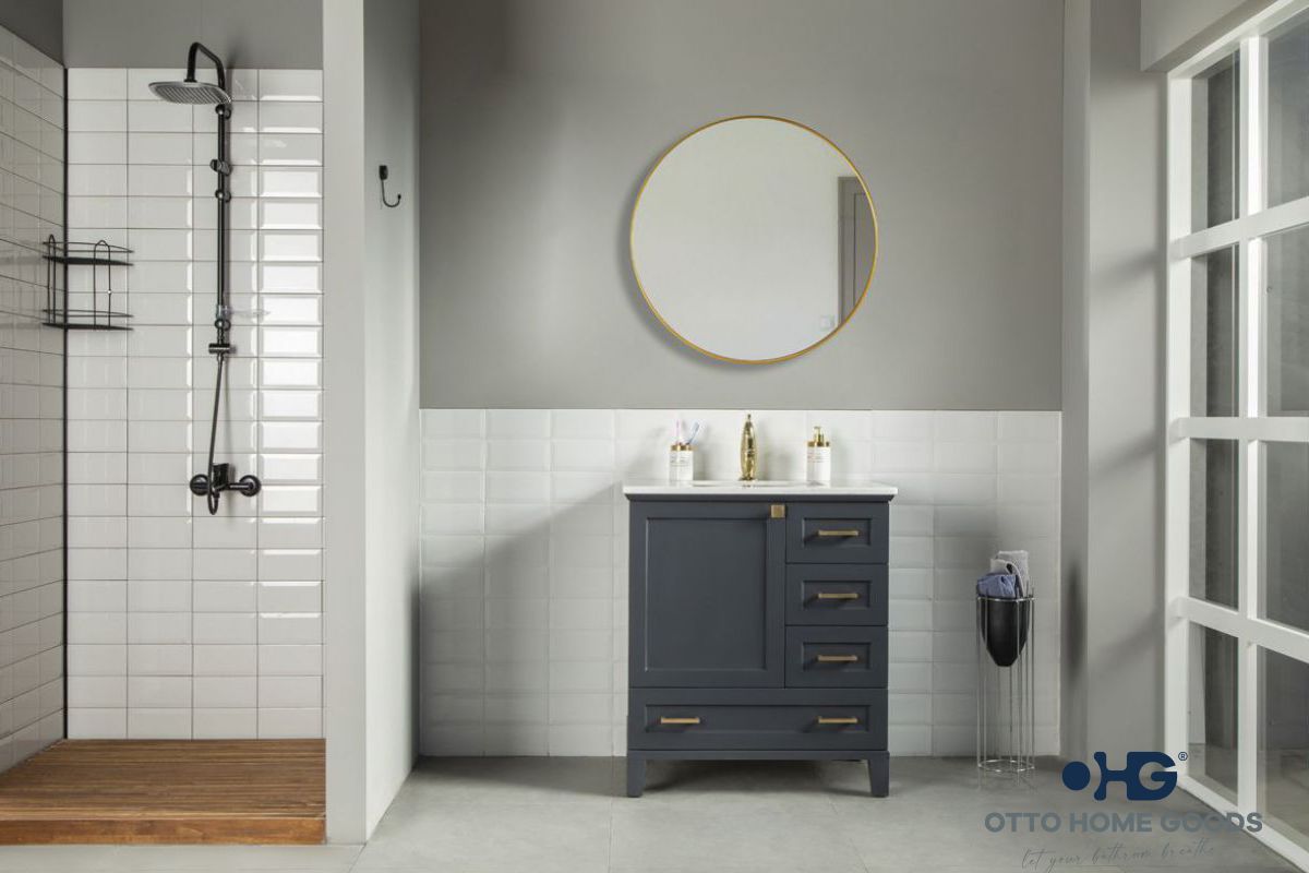 Paloma 30 Dark Gray Bathroom Cabinet