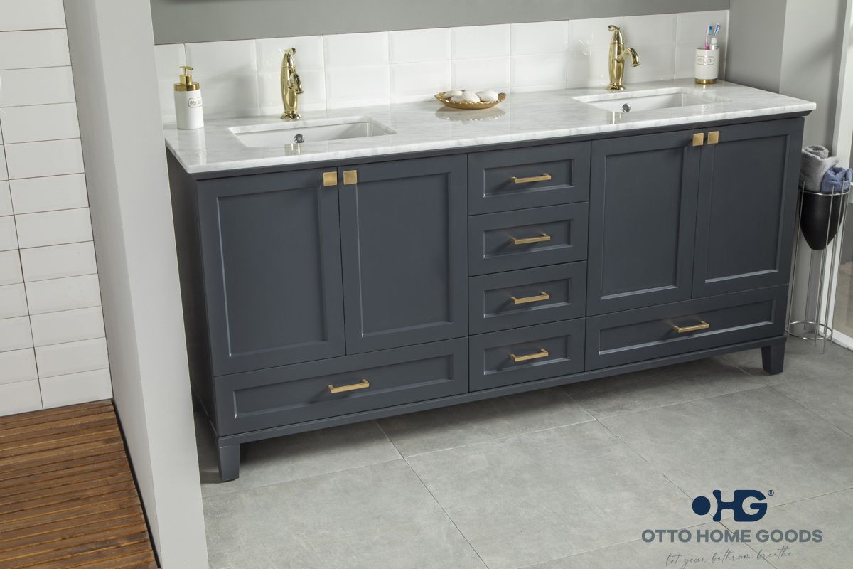 Paloma 72 Dark Gray Double Bowls Bathroom Cabinet