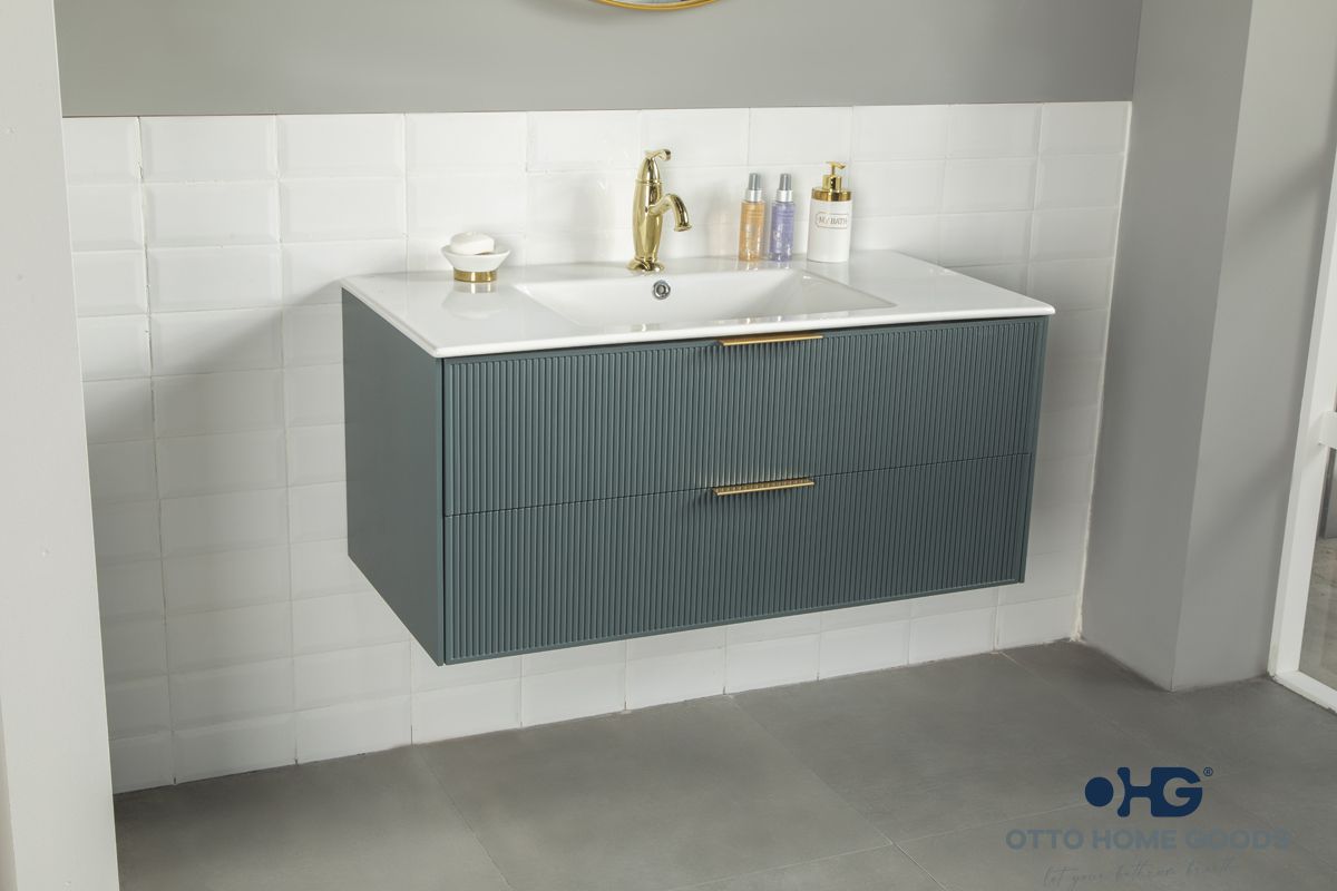 Sorrento 36 Forest Green Bathroom Cabinet